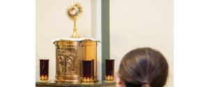 Alaskans pray before the real presence of Christ