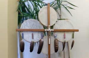 Unique ceremonial drum cross  commemorates King Islanders at Nov. 19 Mass