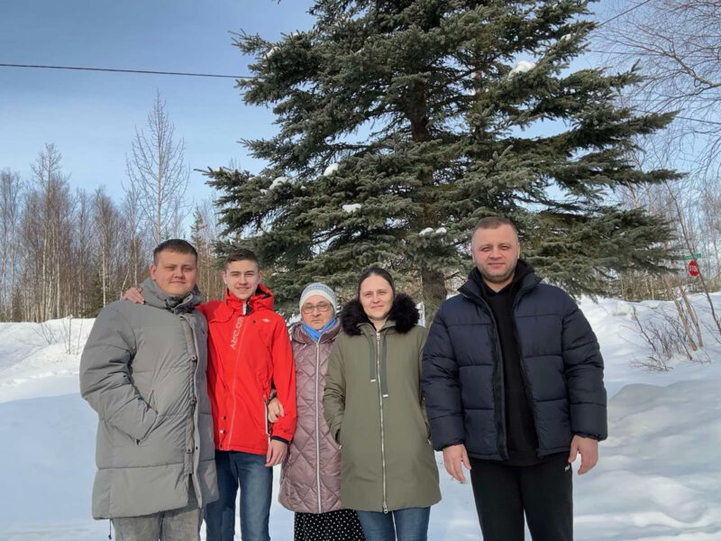 Left to right: Andrii Melnyk, Vladyslav Melynk, Mariia Martynova, Iryna Melnyk and Ihor Melnyk moved to Wasilla in June 2022 for a two-year sponsorship in Alaska after they escaped war-torn Vinnytsia, Ukraine. (Courtesy of Ihor Melnyk)